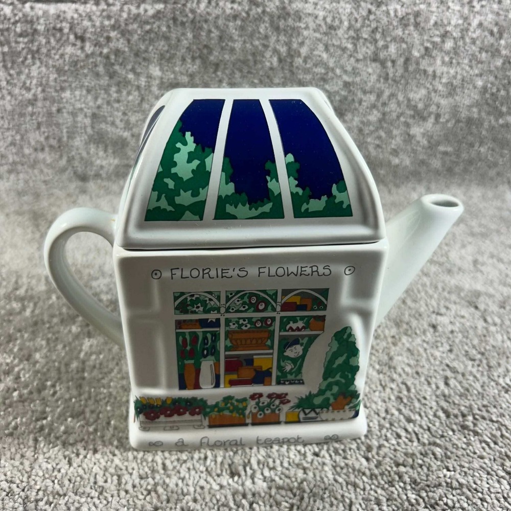 Wade England Florie's Flowers Teapot White English Life Ceramic Collectible